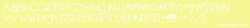 Jandasillymonkey Font – White Fonts on Yellow Background