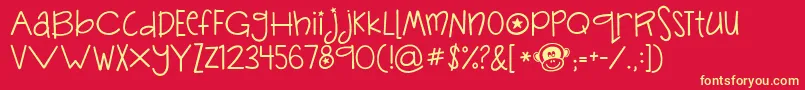 Jandasillymonkey Font – Yellow Fonts on Red Background