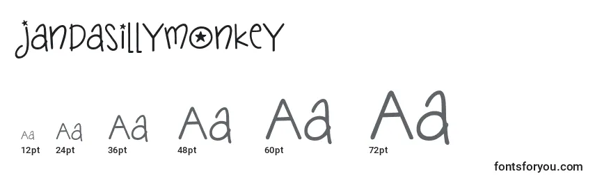 Размеры шрифта Jandasillymonkey