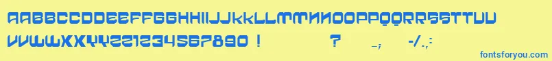 VtksCrazyTime-Schriftart – Blaue Schriften auf gelbem Hintergrund