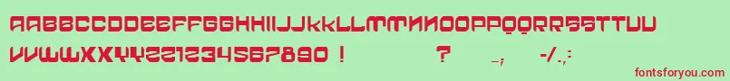 VtksCrazyTime-Schriftart – Rote Schriften auf grünem Hintergrund