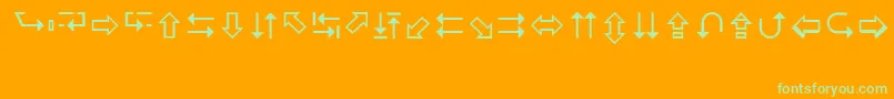 More about CindyArrows Font CindyArrows Font – Green Fonts on Orange Background