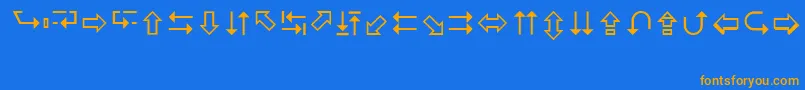 More about CindyArrows Font CindyArrows Font – Orange Fonts on Blue Background
