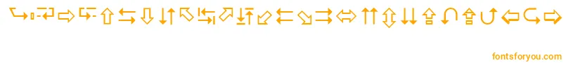Czcionka CindyArrows – pomarańczowe czcionki