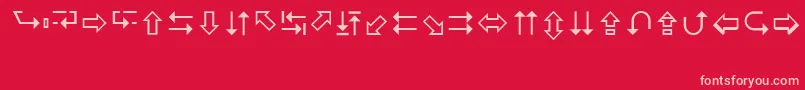フォントCindyArrows – 赤い背景にピンクのフォント