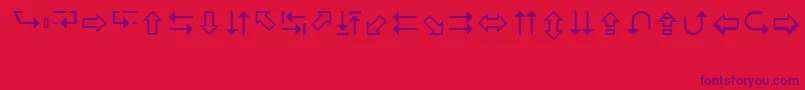 フォントCindyArrows – 赤い背景に紫のフォント