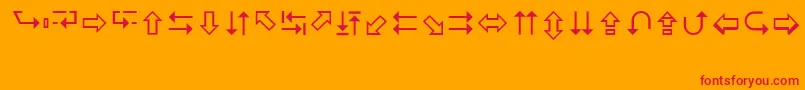 CindyArrows Font – Red Fonts on Orange Background