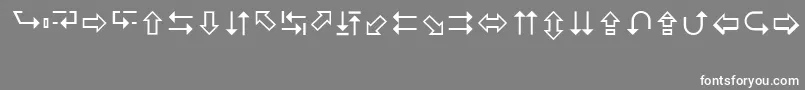 フォントCindyArrows – 灰色の背景に白い文字