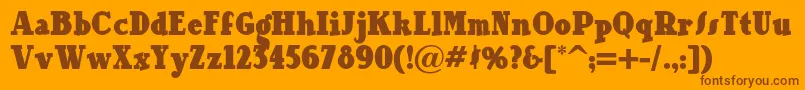 Ourgangnf-Schriftart – Braune Schriften auf orangefarbenem Hintergrund