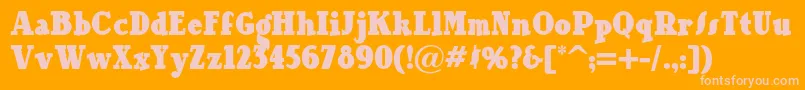 Ourgangnf-Schriftart – Rosa Schriften auf orangefarbenem Hintergrund