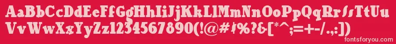 Ourgangnf Font – Pink Fonts on Red Background