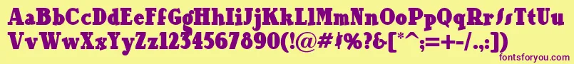 Ourgangnf Font – Purple Fonts on Yellow Background