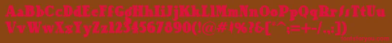 Ourgangnf Font – Red Fonts on Brown Background