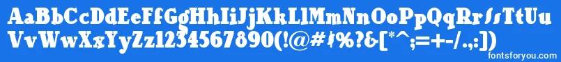 Ourgangnf-fontti – valkoiset fontit sinisellä taustalla