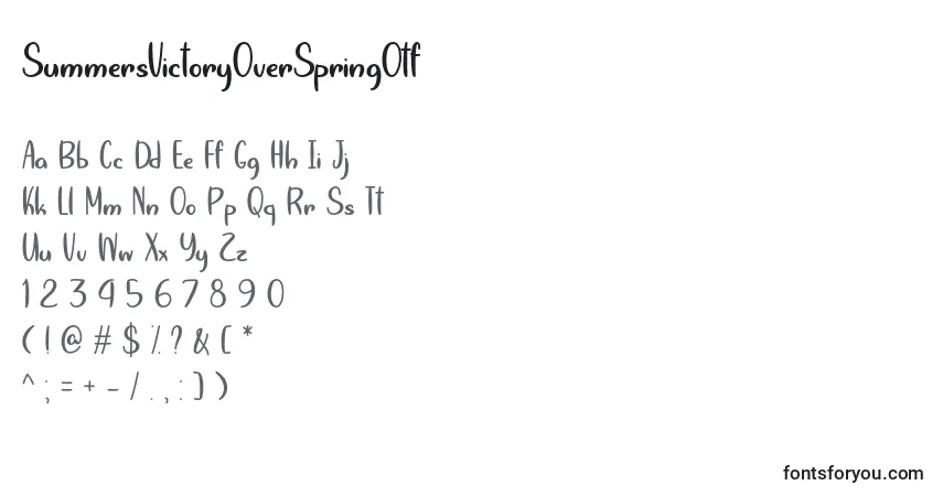 Schriftart SummersVictoryOverSpringOtf – Alphabet, Zahlen, spezielle Symbole