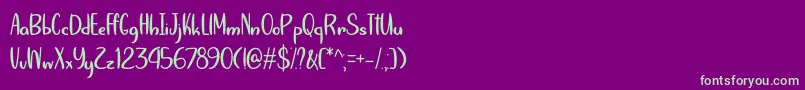 Saiba mais sobre a fonte SummersVictoryOverSpringOtf Fonte SummersVictoryOverSpringOtf – fontes verdes em um fundo violeta