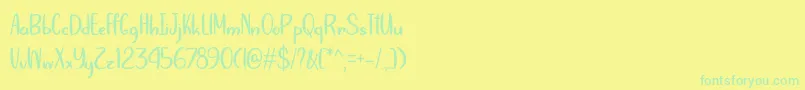 Шрифт SummersVictoryOverSpringOtf – зелёные шрифты на жёлтом фоне