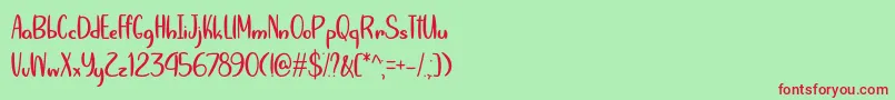 SummersVictoryOverSpringOtf Font – Red Fonts on Green Background