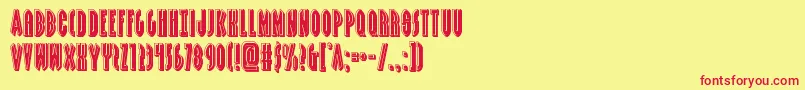 Grendelsmotherbevel Font – Red Fonts on Yellow Background