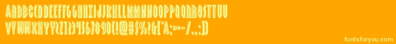 Grendelsmotherbevel-Schriftart – Gelbe Schriften auf orangefarbenem Hintergrund