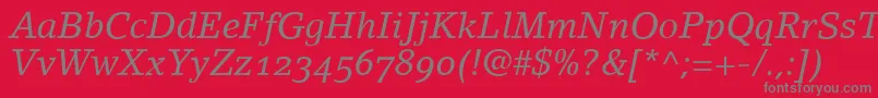 LinoletterItalicOldstyleFigures Font – Gray Fonts on Red Background