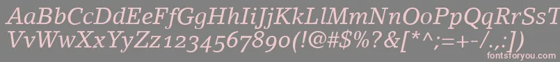 fuente LinoletterItalicOldstyleFigures – Fuentes Rosadas Sobre Fondo Gris