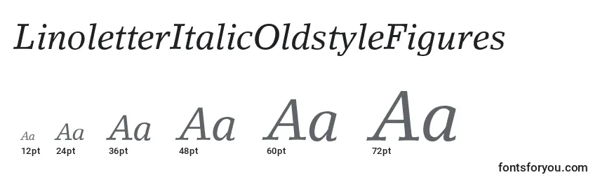 Größen der Schriftart LinoletterItalicOldstyleFigures