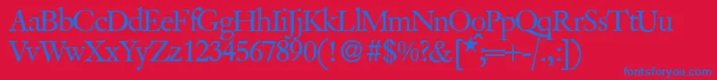 VanitybookRegular Font – Blue Fonts on Red Background