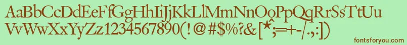 VanitybookRegular Font – Brown Fonts on Green Background