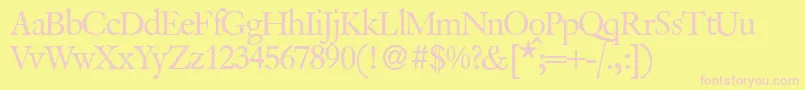 VanitybookRegular Font – Pink Fonts on Yellow Background