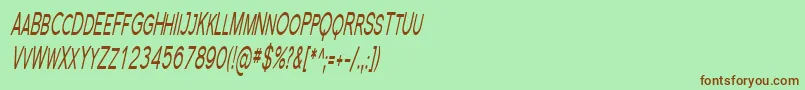 Fonte SfflorencesanssccompItalic – fontes marrons em um fundo verde
