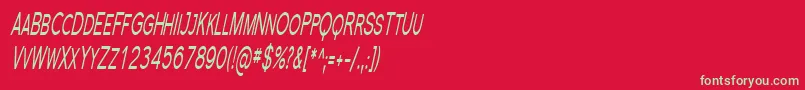 フォントSfflorencesanssccompItalic – 赤い背景に緑の文字