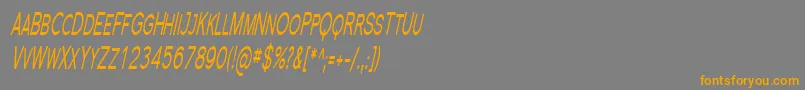 フォントSfflorencesanssccompItalic – オレンジの文字は灰色の背景にあります。