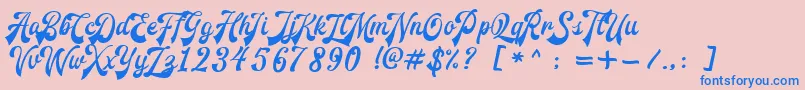 RedouraDemo Font – Blue Fonts on Pink Background