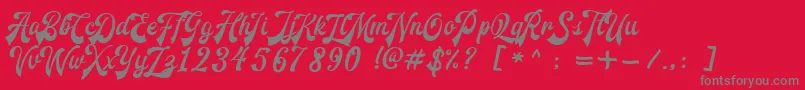 RedouraDemo Font – Gray Fonts on Red Background