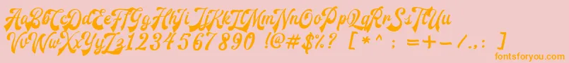 RedouraDemo Font – Orange Fonts on Pink Background