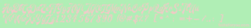 RedouraDemo Font – Pink Fonts on Green Background