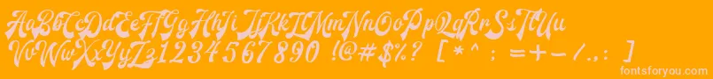 RedouraDemo Font – Pink Fonts on Orange Background