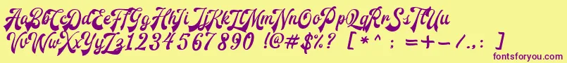 RedouraDemo Font – Purple Fonts on Yellow Background