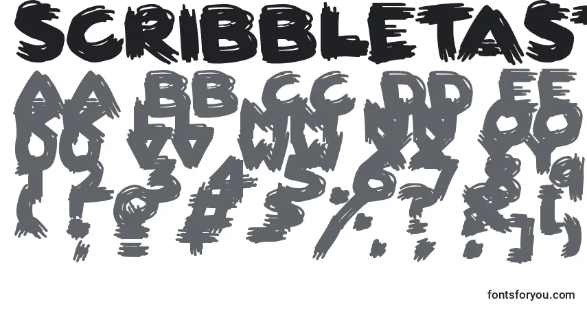 Schriftart ScribbletasticBrush – Alphabet, Zahlen, spezielle Symbole
