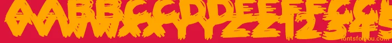 ScribbletasticBrush Font – Orange Fonts on Red Background