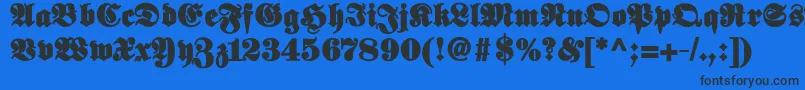 Elephantablack-Schriftart – Schwarze Schriften auf blauem Hintergrund