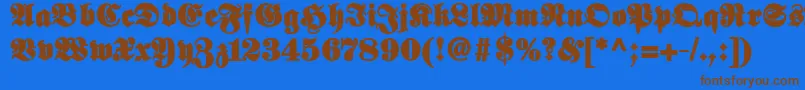 Elephantablack Font – Brown Fonts on Blue Background