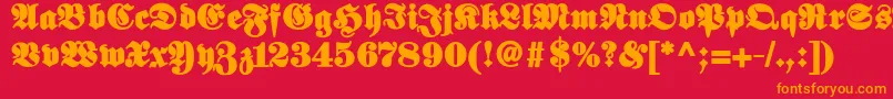 Elephantablack-fontti – oranssit fontit punaisella taustalla