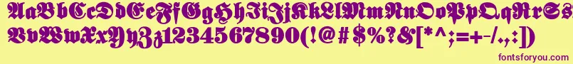 Elephantablack Font – Purple Fonts on Yellow Background