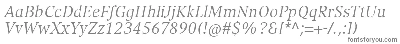 CompatilExquisitLtComItalic-fontti – harmaat kirjasimet valkoisella taustalla