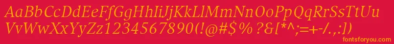 CompatilExquisitLtComItalic Font – Orange Fonts on Red Background