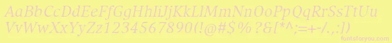 CompatilExquisitLtComItalic Font – Pink Fonts on Yellow Background