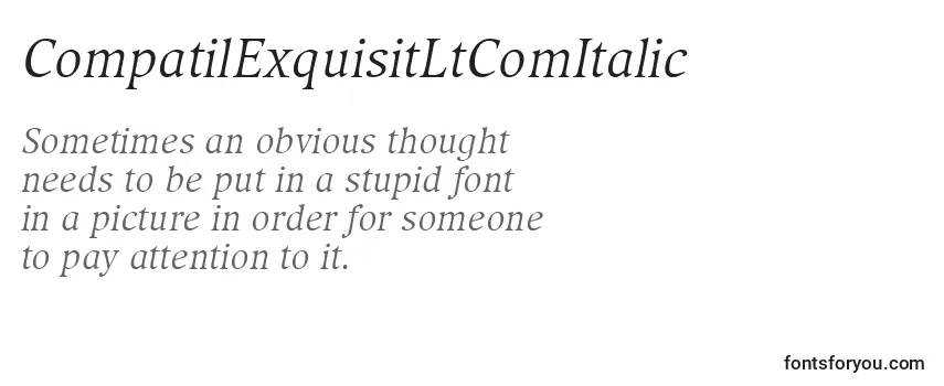 CompatilExquisitLtComItalic -fontin tarkastelu
