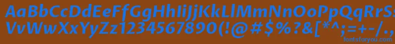Шрифт ProzalibreBolditalic – синие шрифты на коричневом фоне